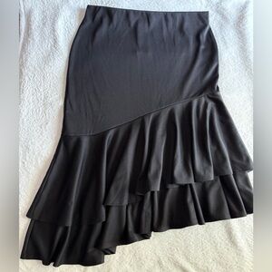 Elegant Black Ruffled Skirt